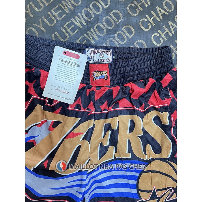 Short Philadelphia 76ers Mitchell & Ness Orange Rouge Noir